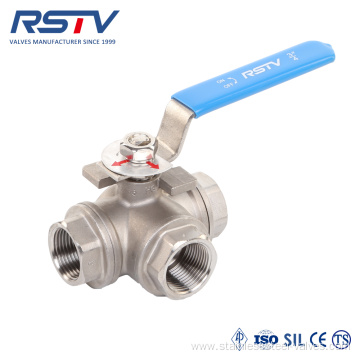 Three Way Floating Reduce Port Stainless Steel Ball Valve